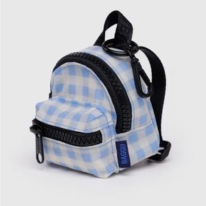 Backpack Charm - Light Blue Gingham